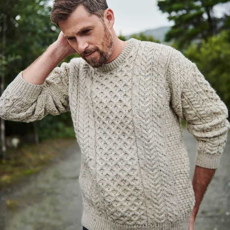 Irish Aran Sweater - Honeycomb Knit Pattern