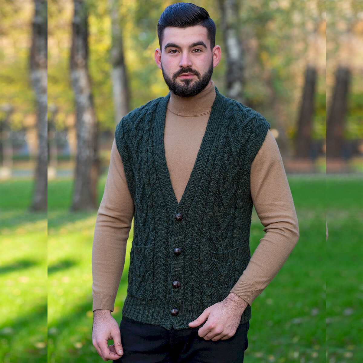 Men's Irish Knit Cardigan Vest, Buy Online